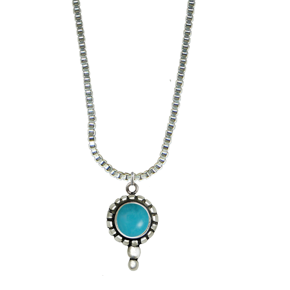 Sterling Silver Little Turquoise Pendant Necklace